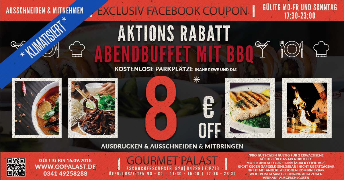 Facebook Coupons 27.08.2018 - 16.09.2018